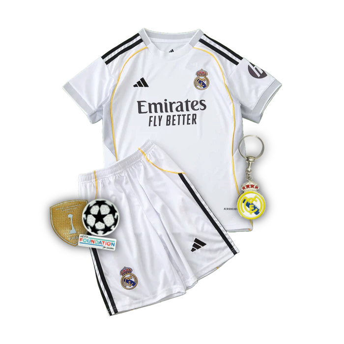 Real Madrid - Home 25/26 Kids Jersey Kit
