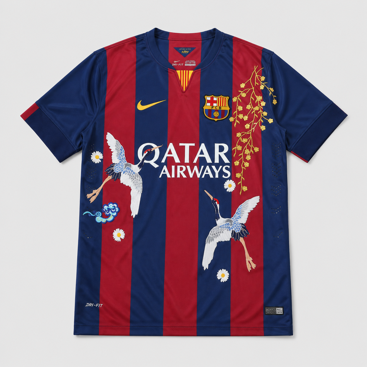Barcelona - Retro Home 2014/15 Embroidered Jersey