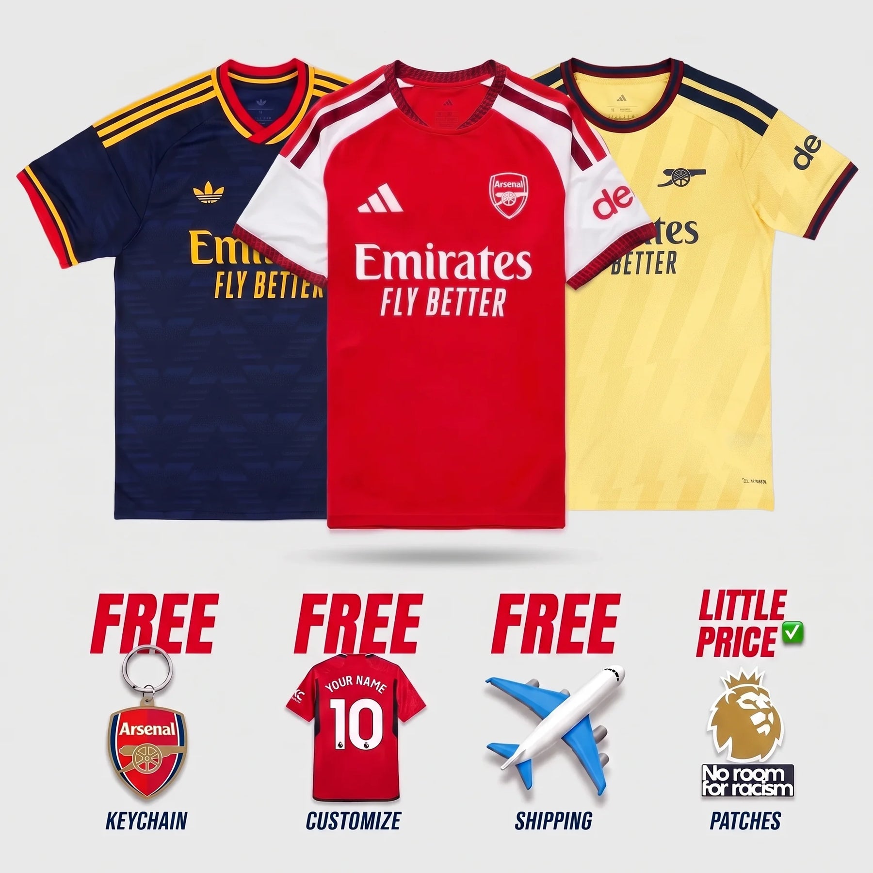 COMBO Arsenal - Home, Away And Third Fan 26/27