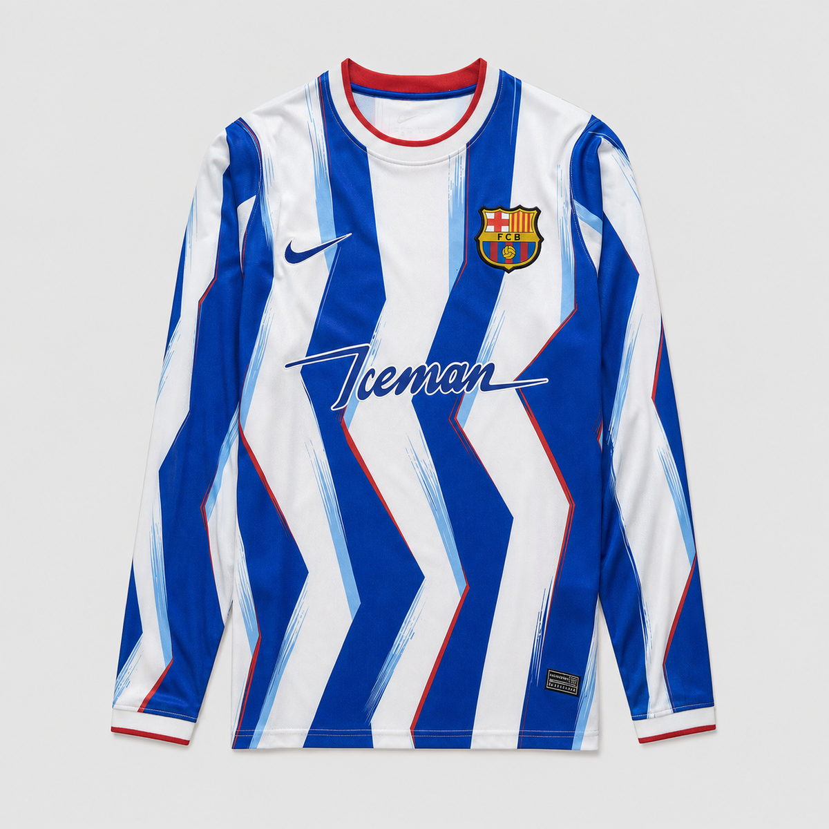 Barcelona - Blue & White Zigzag Special Edition 25/26 Long Sleeve Jersey